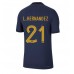 Billige Frankrig Lucas Hernandez #21 Hjemmebane Fodboldtrøjer VM 2022 Kortærmet
